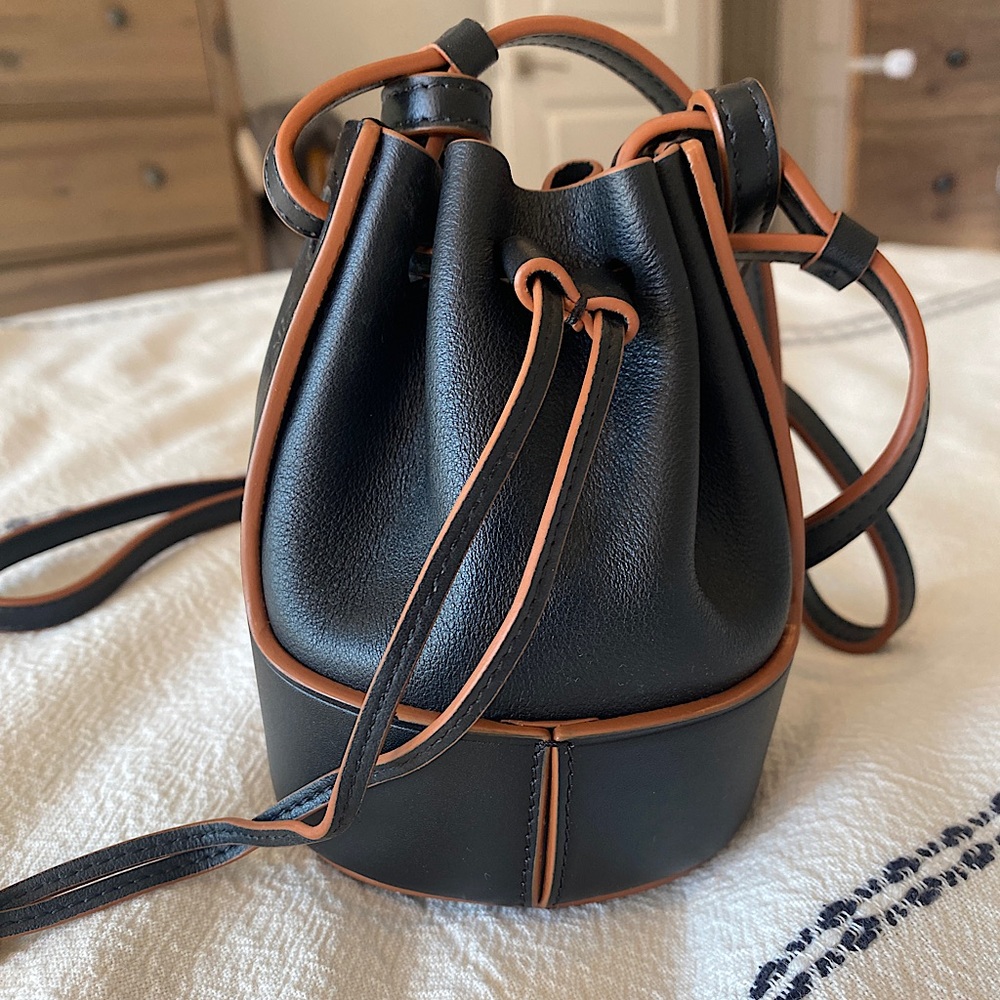 Loewe Balloon Bucket Bag Nano- Black/Brown